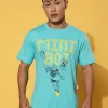 Mini Bot Blue Men's Chest Graphic Printed Tshirt
