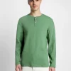 Henley Green Solid Tshirt