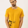 Anger Mustard Regular Fit Placement Printed Tshirt