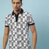 White Box All Over Geometric Printed Polo T-shirt